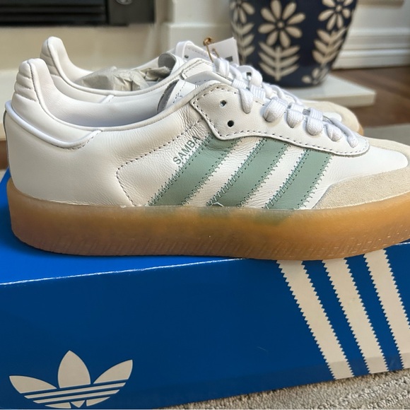 Adidas Samba Sambae W White with Mint Stripes women’s size: 7.5 - Picture 8 of 9